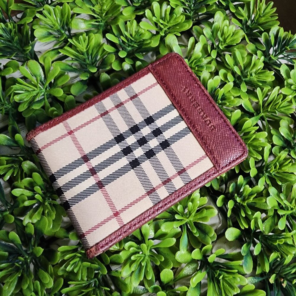 Burberry Nova Check Canvas and Leather Bifold Card Wallet